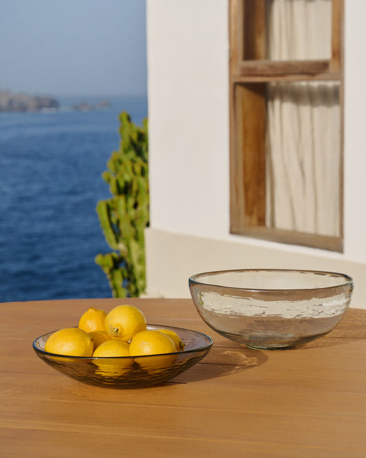 Grand bol Silitia en verre recyclé transparent