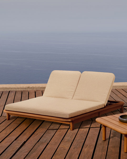 Bain de soleil double Turqueta en bois de teck FSC 100 %