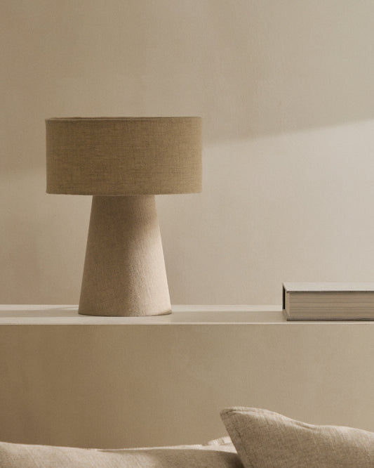 Lampe de table Algaida en tissu gris