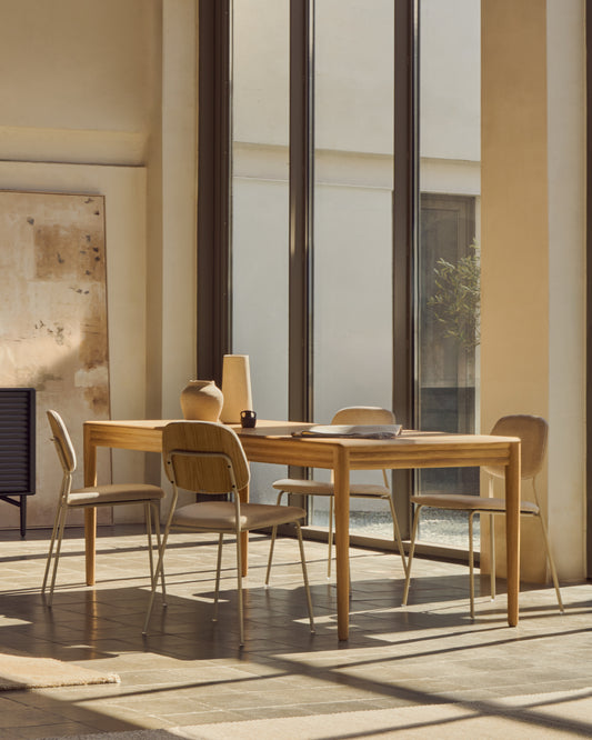 Table extensible Lenon placage et bois de chêne FSC MIX Credit natural 200(280)x90 cm