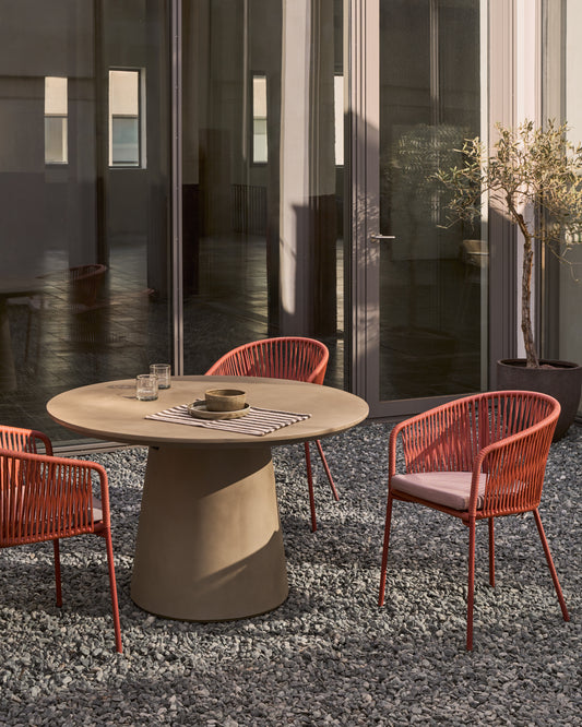 Table ronde de jardin Itai en ciment Ø 120 cm