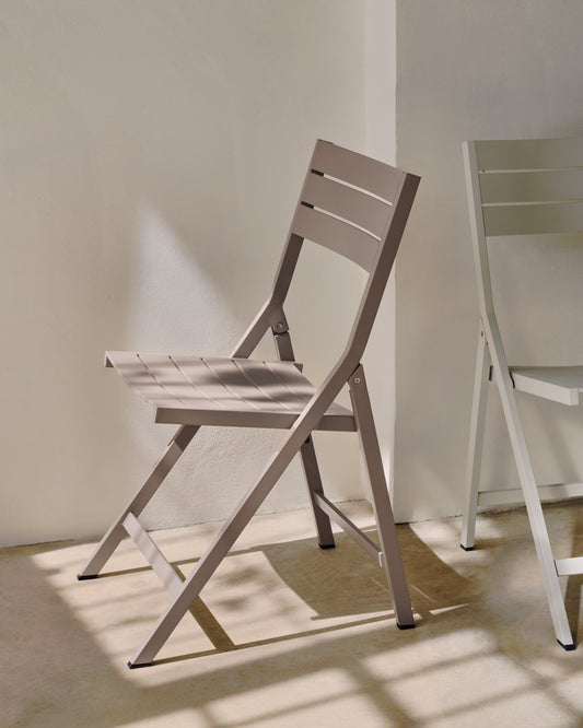 Chaise pliante d'extérieur Torreta en aluminium avec finition marron mat