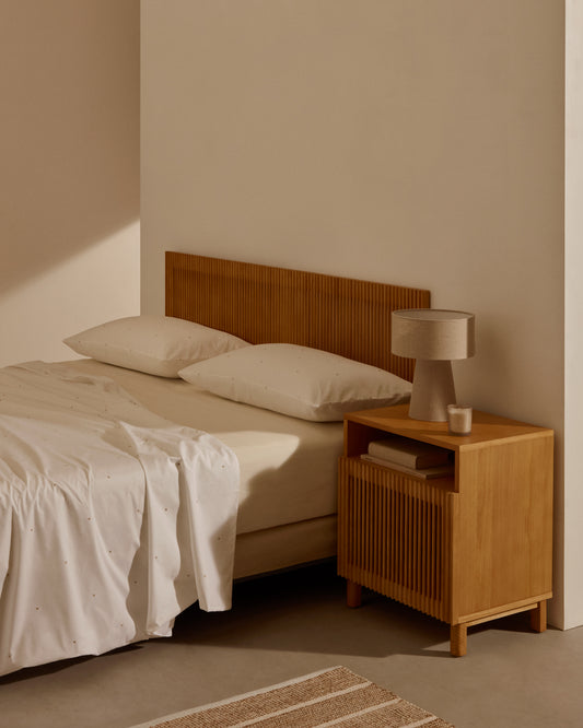 Ensemble Sontag housse de couette et taies d’oreiller en percale de coton blanc, broderie lit de 150 cm