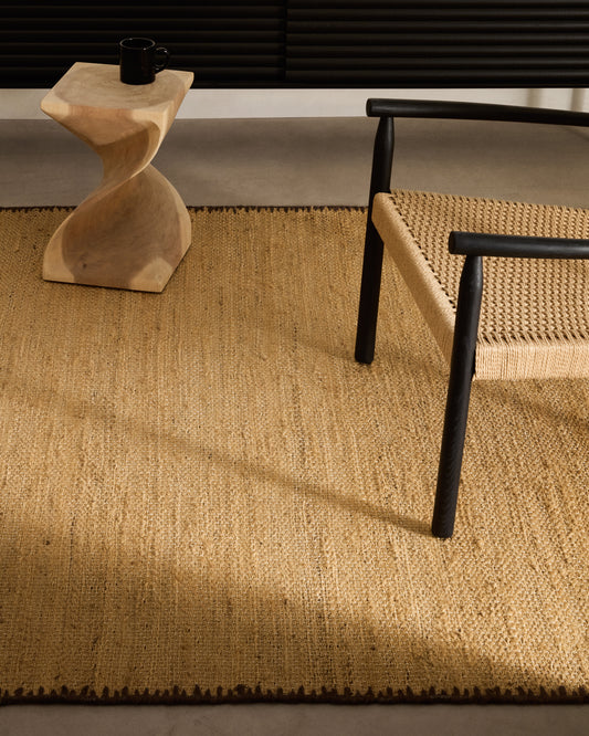 Tapis Sorina en jute naturel avec bordure marron 160 x 230 cm