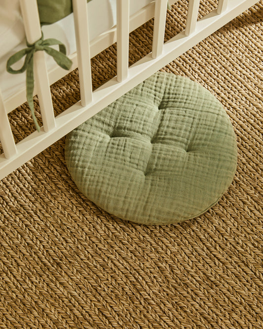 Coussin Laily en coton 100 % vert Ø30 cm