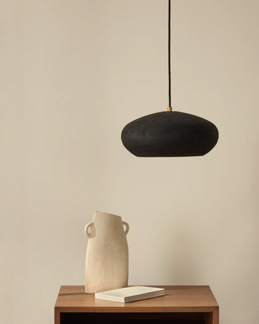 Plafonnier Inda en métal finition noire Ø 30 cm