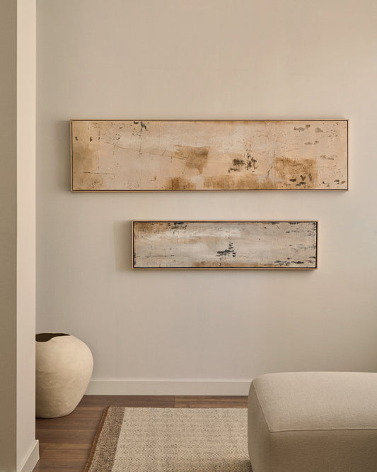 Tableau abstrait Selnar gris 122 x 32 cm
