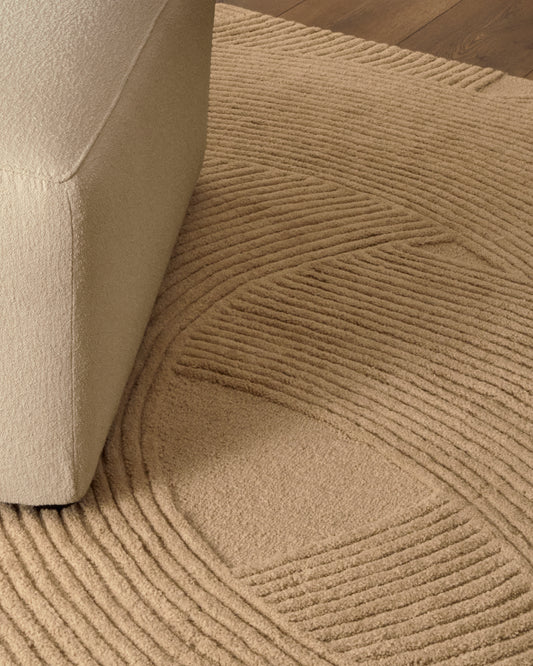 Tapis Domm en laine beige 200 x 300 cm