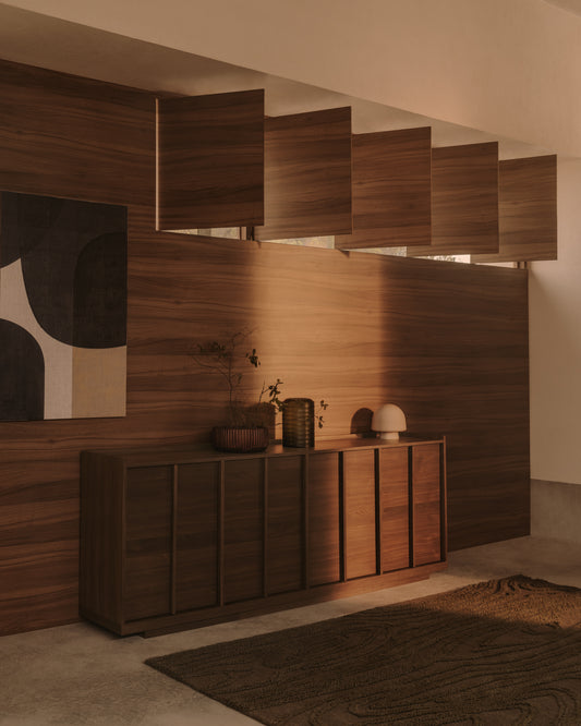 Buffet Onix en placage de noyer finition foncée 200 x 80 cm FSC Mix Credit