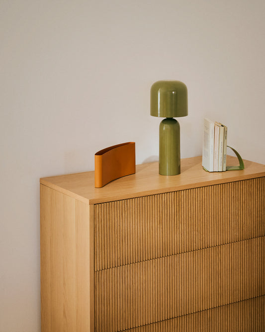 Lampe de table Monze en métal peint vert
