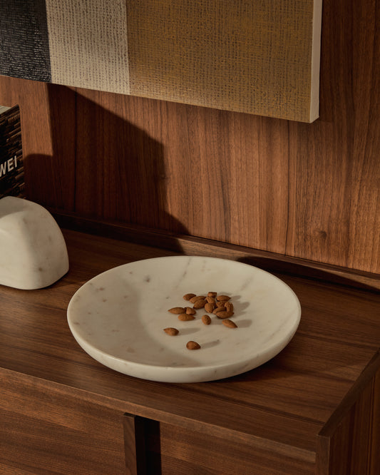 Grand plateau Ecin en marbre blanc