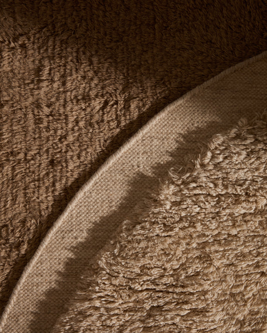 Tapis rond Marely en laine beige Ø 200 cm