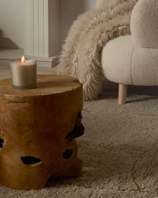 Table d'appoint Tropicana en bois de teck Ø 35 cm