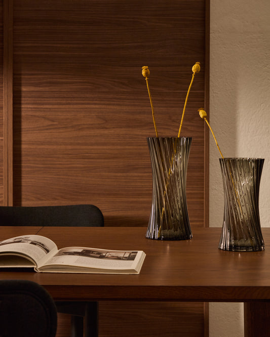 Vase Arep en verre gris 22,5 cm