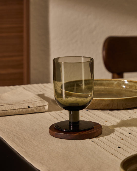 Verre à vin Sauky en verre de couleur verte 32 cl