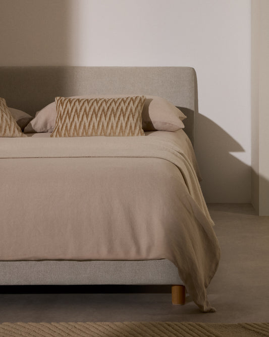 Housse pour tête de lit Valma en chenille perle pour lit jusqu’à 160 cm