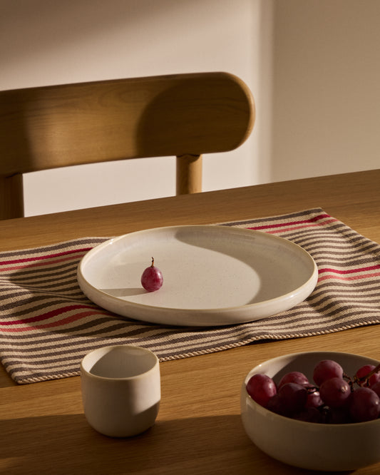 Assiette plate Uilo en céramique blanche