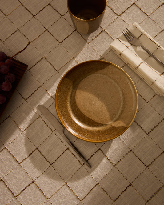Assiette à dessert Nagoli en céramique marron