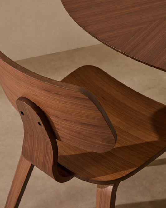 Chaise Gena en placage noyer