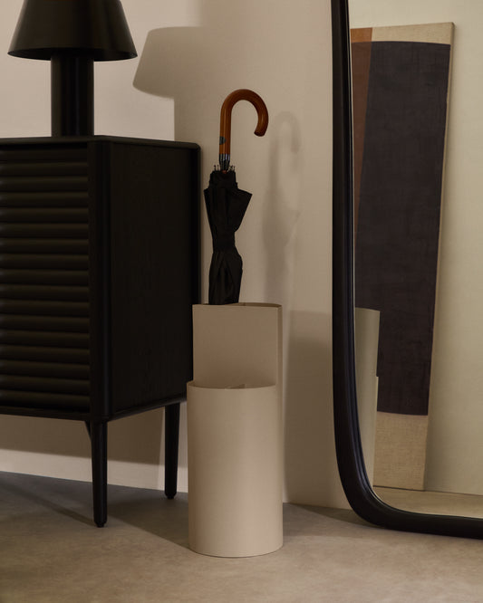 Petit porte-parapluie Atin en métal beige