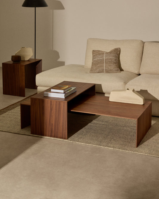 Table basse Litto en placage de noyer FSC Mix Credit 140 x 70 cm