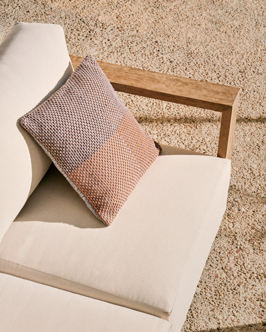 Housse de coussin Darnel 100% PET à carreaux multicolores 50 x 50 cm