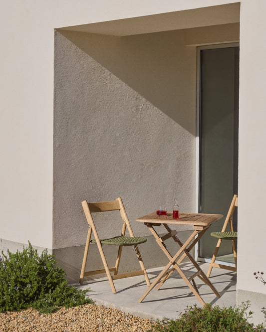 Table pliante Dandara en bois d’acacia 66 x 66 cm FSC 100 %