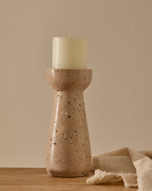 Chandelier petit Magan en travertin beige