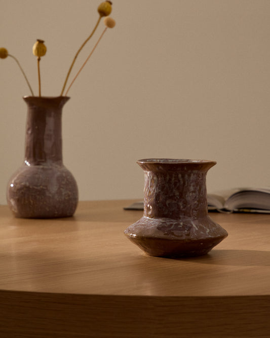 Vase Olaris en céramique brune 16 cm