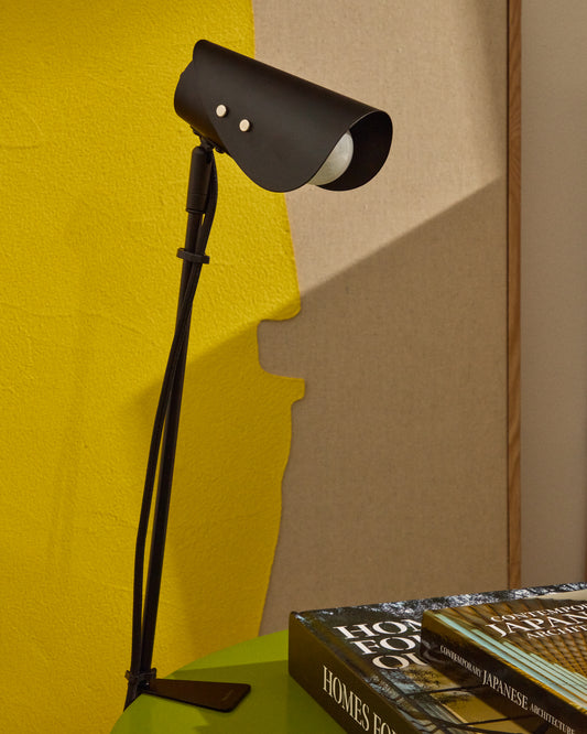 Lampe de bureau avec pince Jula en métal noir