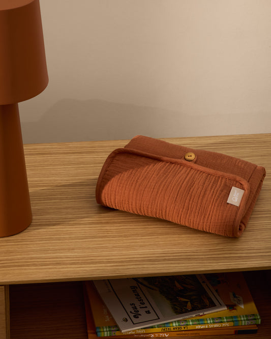 Table à langer portable Olna 100 % coton terracotta