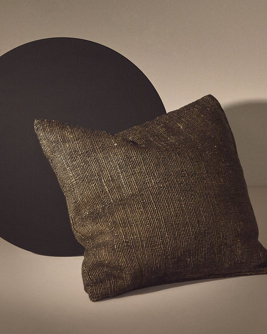 Housse de coussin Machiel en jacquard de viscose vert 50 x 50 cm