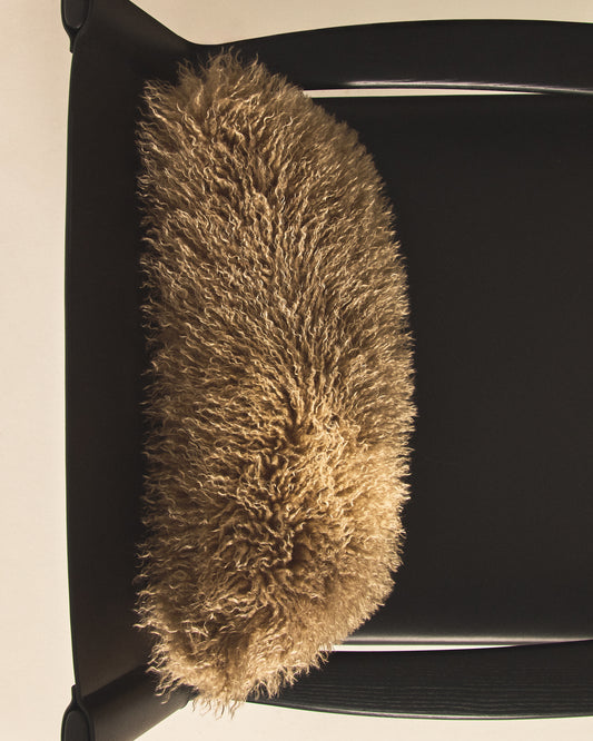 Housse de coussin Akla effet fourrure verte 40 x 60 cm