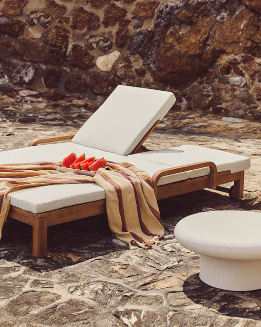 Bain de soleil double Sonsaura en bois d’eucalyptus FSC 100 %