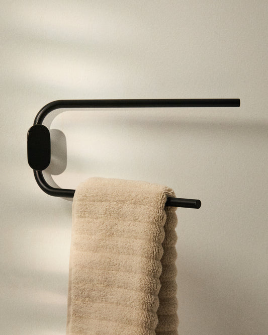 Porte-serviettes Arely avec 2 bras en métal noir