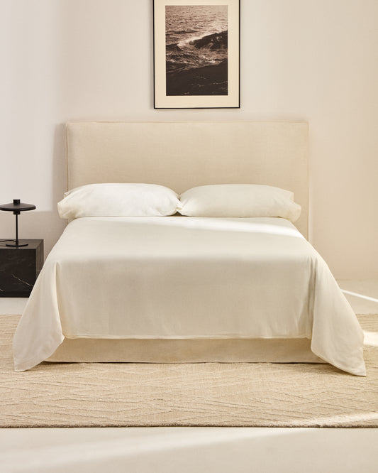 Housse pour tête de lit Jaira en chenille blanche pour lit jusqu’à 160 cm