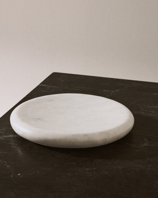Plateau Obena en marbre blanc Ø 20 cm