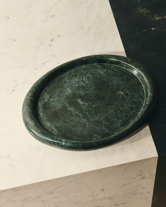 Plateau Lenorel en marbre vert 30 x 23 cm