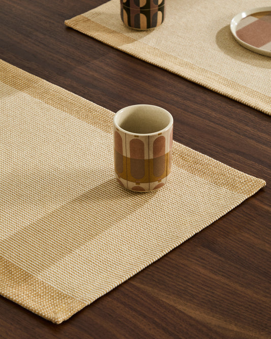 Ensemble Briven de 2 sets de table 100 % coton beige 35 x 50 cm