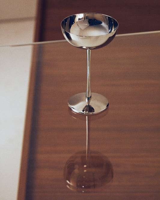 Ensemble Nirela de 2 verres à pied en acier inoxydable
