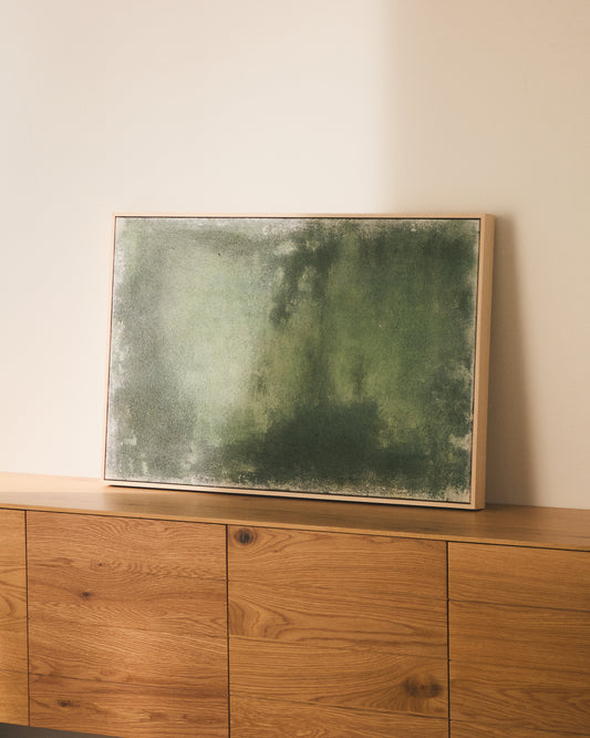 Tableau abstrait Selnar vert 60 x 90 cm