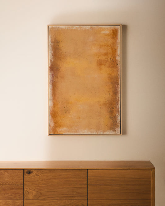 Tableau abstrait Selnar jaune 60 x 90 cm