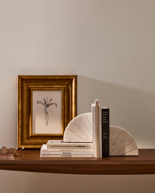 Serre-livres Serela en marbre blanc