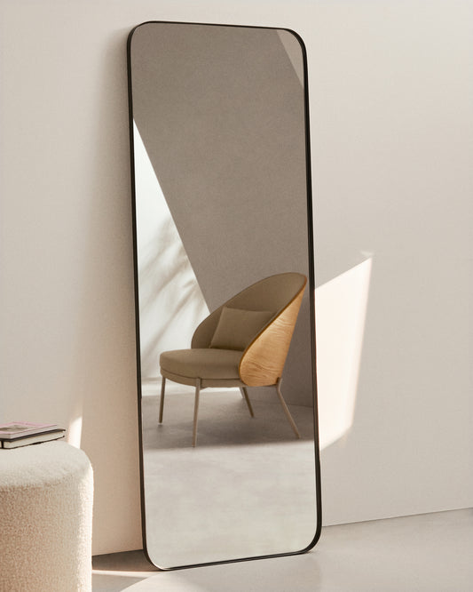 Miroir Marco en métal noir 30 x 100 cm