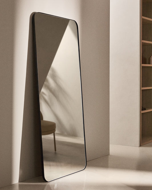 Miroir Marco en métal noir 80 x 180 cm