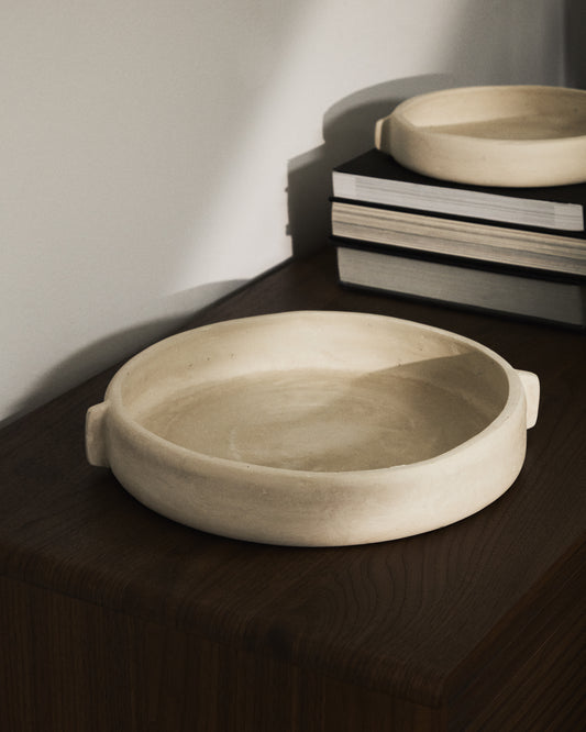 Centre de table Mireni en papier mâché beige Ø 31 cm