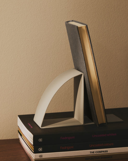 Serre-livres Mistra en métal beige