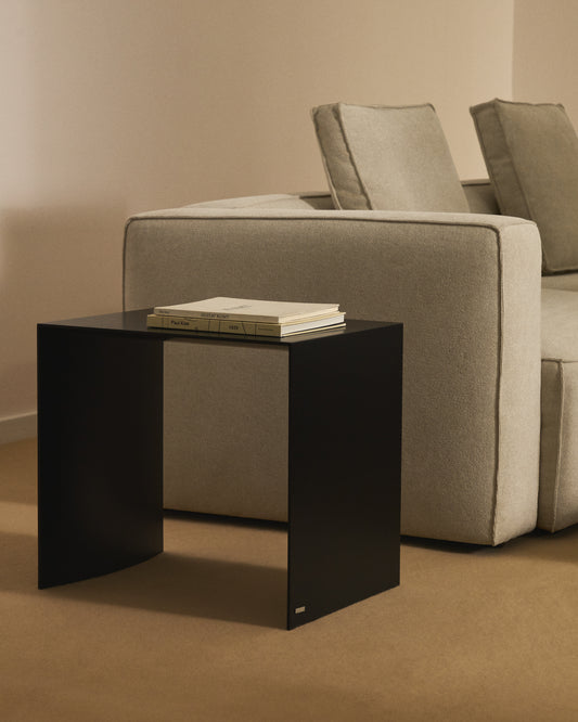Table auxiliaire Litto en DM laqué noir 55 x 40 cm