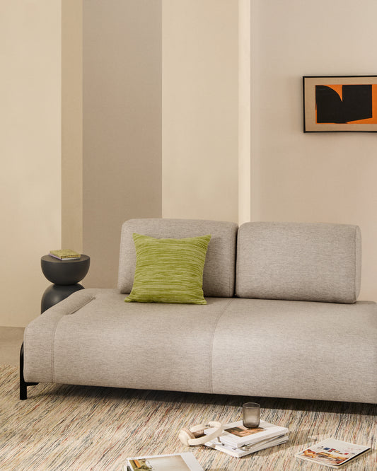 Module Compo 2 places avec structure en métal gris beige et noir 200 cm FSC Mix Credit