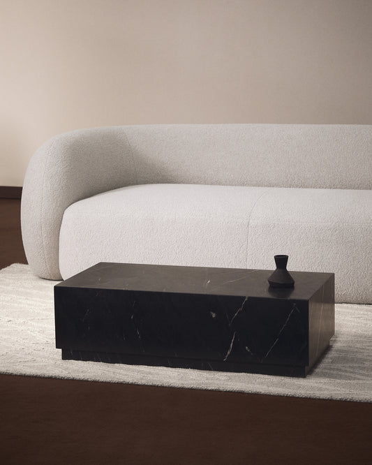 Table basse Sorein en marbre noir 100 x 50 cm